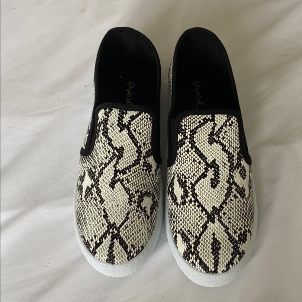 Snakeskin Qupid Slide On Shoes